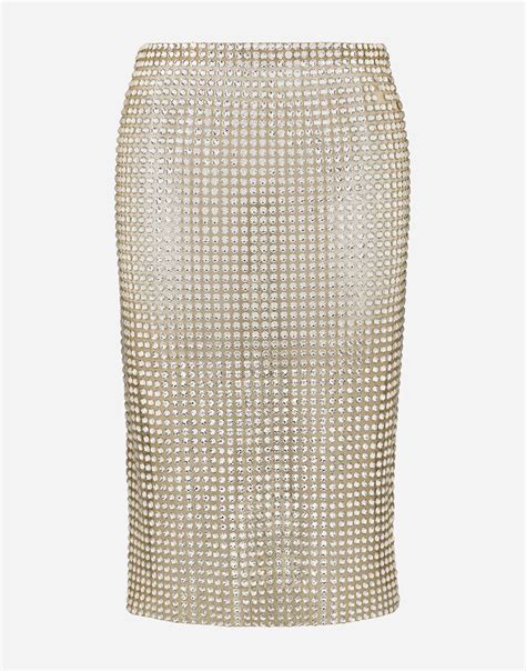 rhinestone skirt dolce gabbana|Tulle calf.